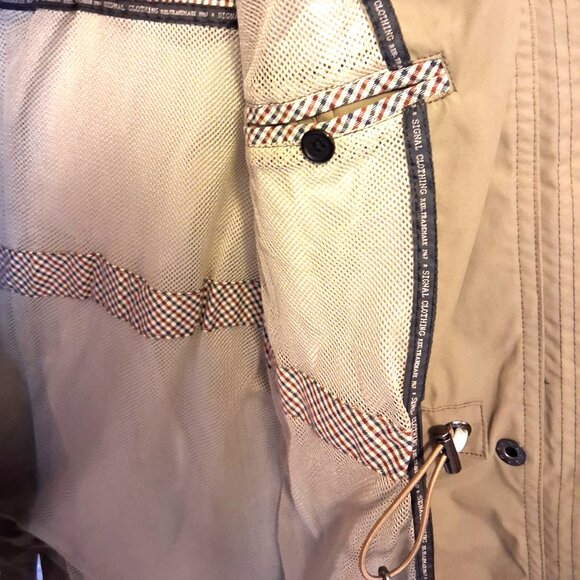 NWT Signal Hooded Gray Olive Green Lined Trench Coat Outerwear M - Picture 11 of 15